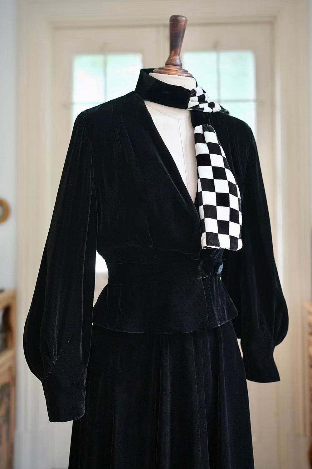1930s｜Checkered Velvet Jacket