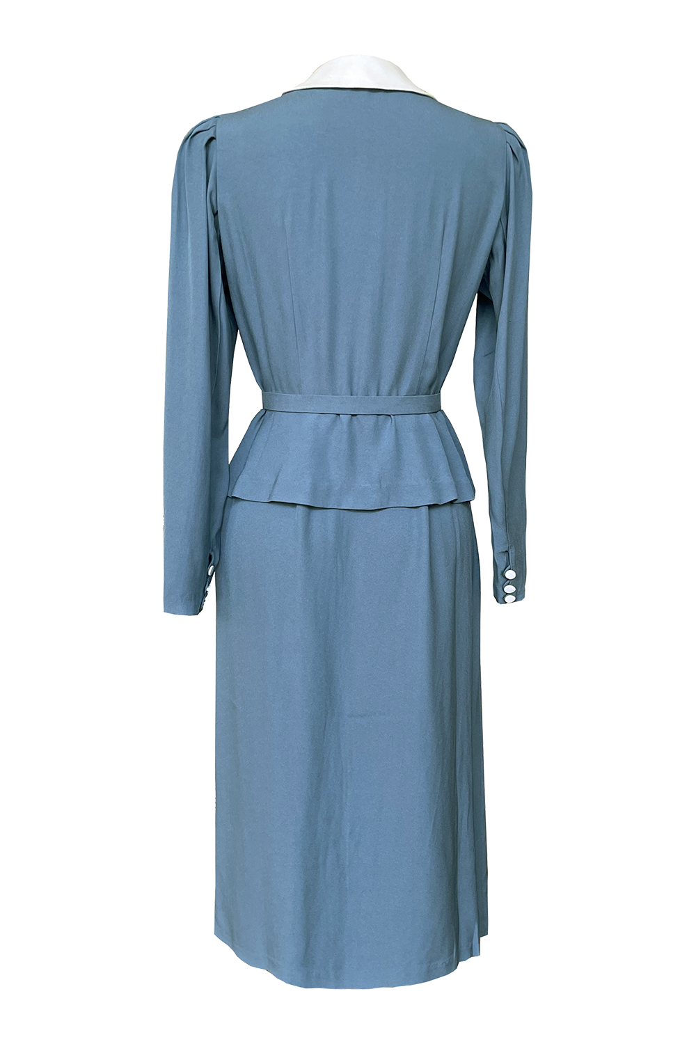 1930s｜1939 Miss Secretary Botton Peplum Dress